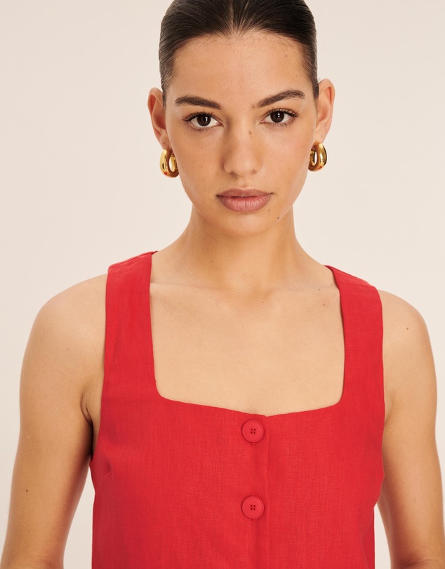 AERE - Linen Button Down Mini Dress