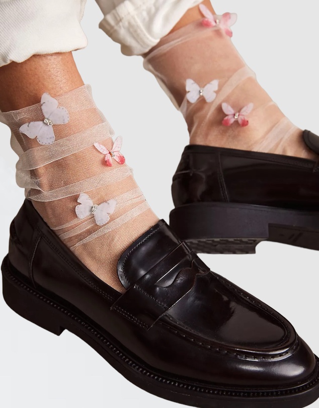 High Heel Jungle - Butterfly Tulle Sock