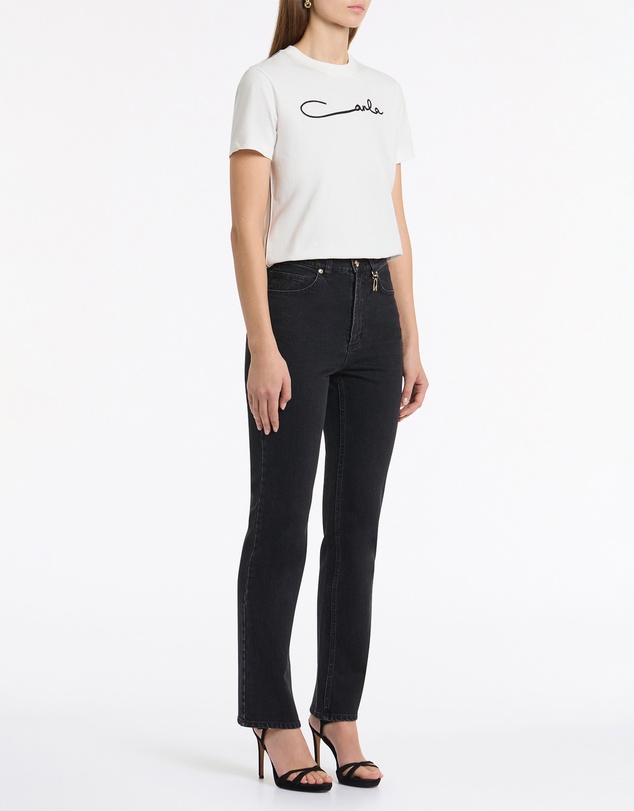 Carla Zampatti - Washed Black Denim Straight Leg Pant