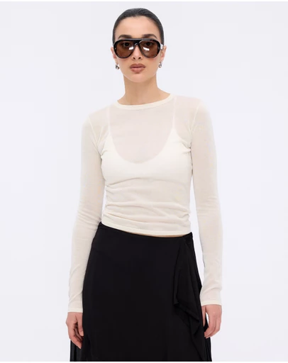 Minima Esenciales - Haze Semi Sheer Knit Top