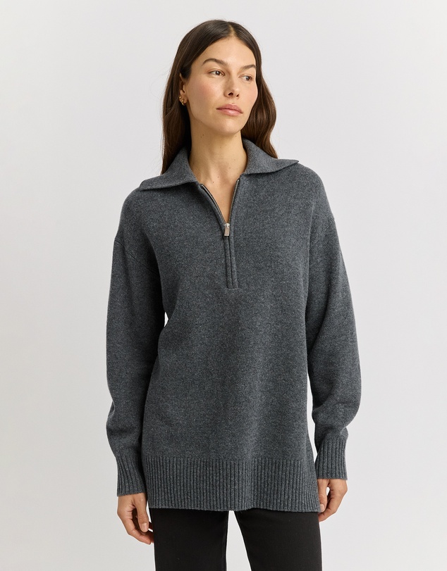 Toorallie - Relaxed Longline Zip Polo