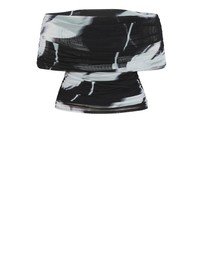 City Chic - Plus Size Dana Blur Print Mesh Top - black