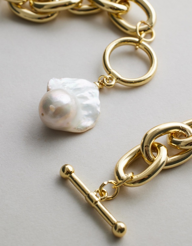 Reliquia Jewellery - Hernan Chunky Chain Necklace with Pearl Pendant