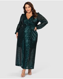 Pink Dusk by Curve Project - All I Want Sequin Maxi Dress