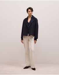 Trenery - Merino Open Collar Knit in Night Sky