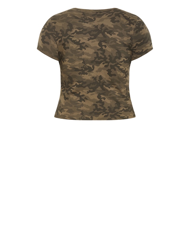 City Chic - Micro Camo Print Tee