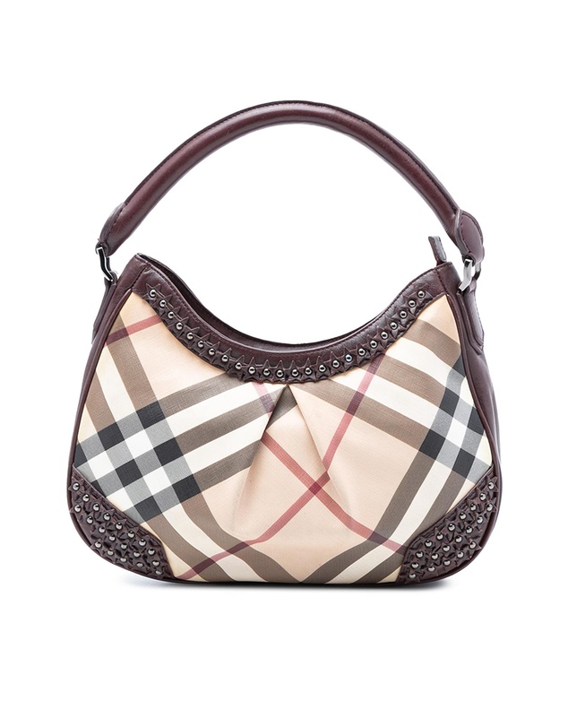 Pre-Loved by Azura Reborn - Pre-Loved Supernova Check Coated Canvas Star Studded Hernville Hobo