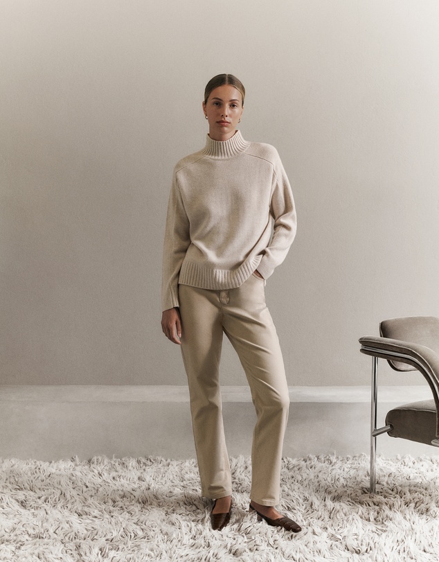 Trenery - Moleskin Five Pocket Pant in Putty