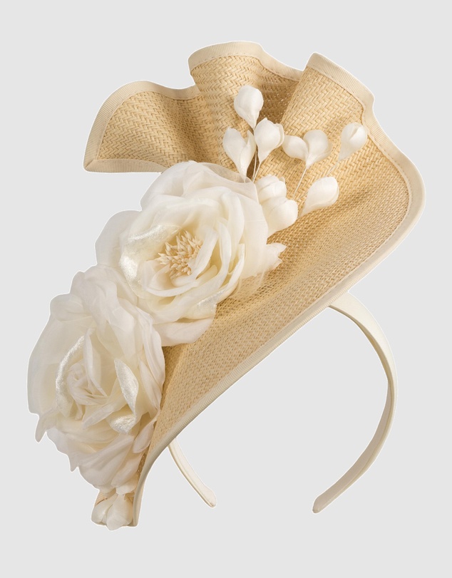 Fillies Collection - Bespoke Sculpted Natural Fuchsia Racing Fascinator