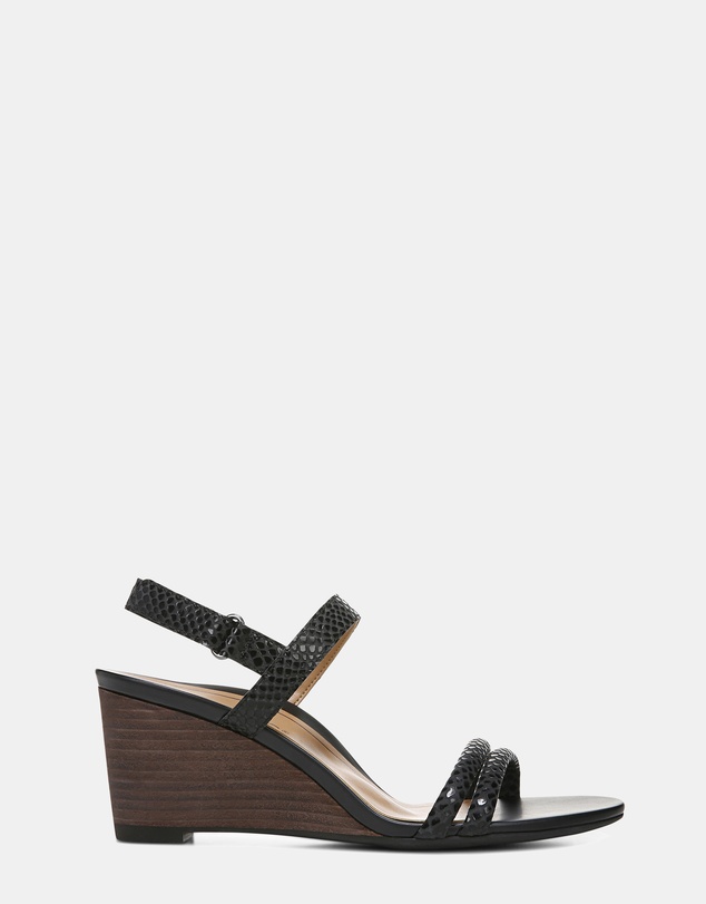 Vionic - Emmy Wedge Sandal - Black Lizard