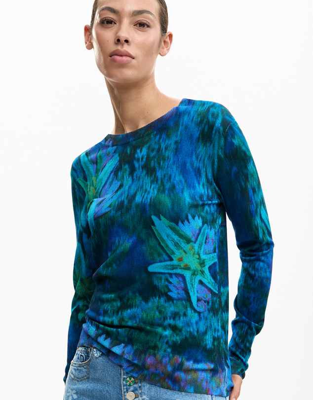 Desigual - Lightweight sweater with garden flowers