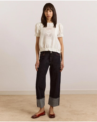 Damson Madder - Mabel Lace Insert Blouse