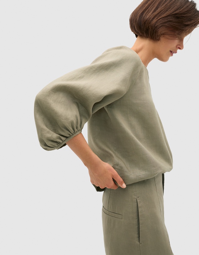 Seed Heritage - Core Linen Balloon Sleeve Top