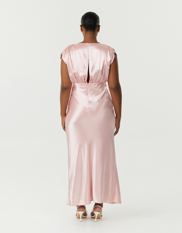 Third Form - Satin Cross Over Gather Dress