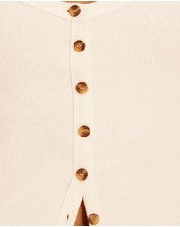 AERE - Ava Button Front Tank Top