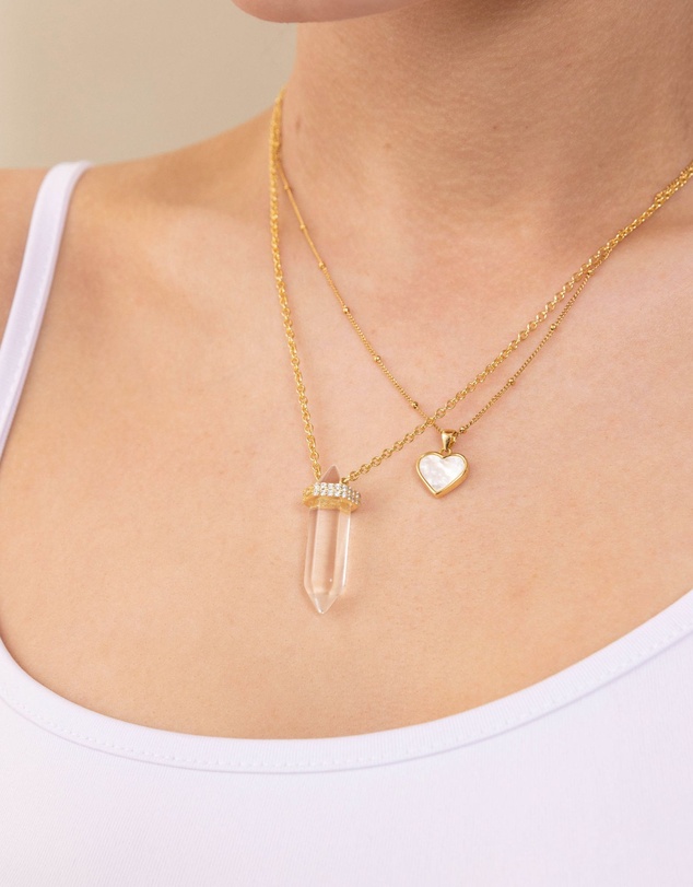 Nialaya Jewellery - Quartz Crystal Necklace