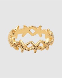 Elli Jewelry - Ring Starfish 925 Sterling Silver Gold-Plated