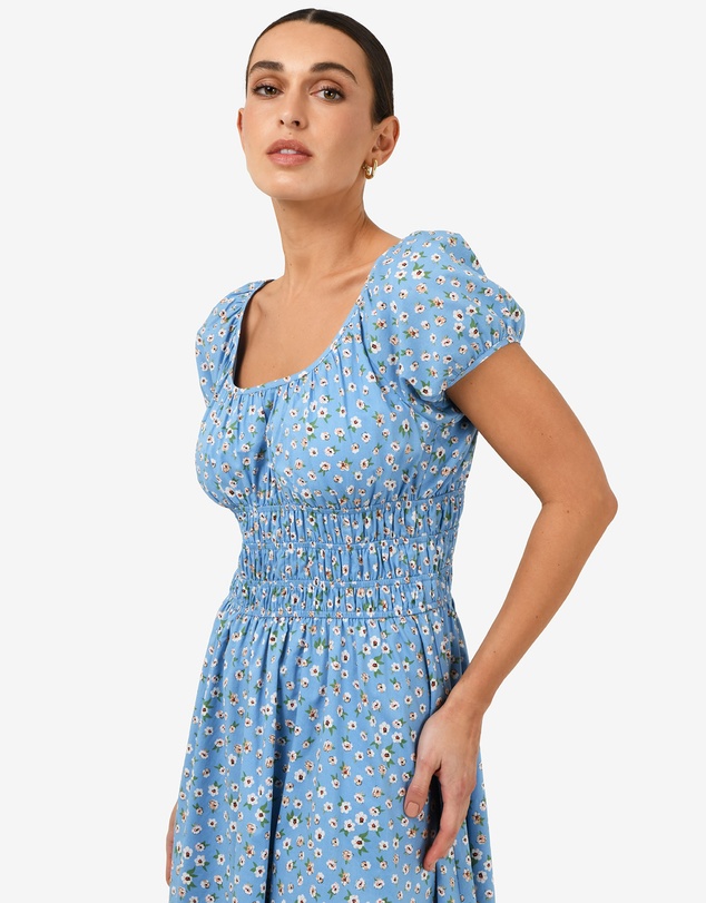 Forcast - Alisa Shirred Midi Dress