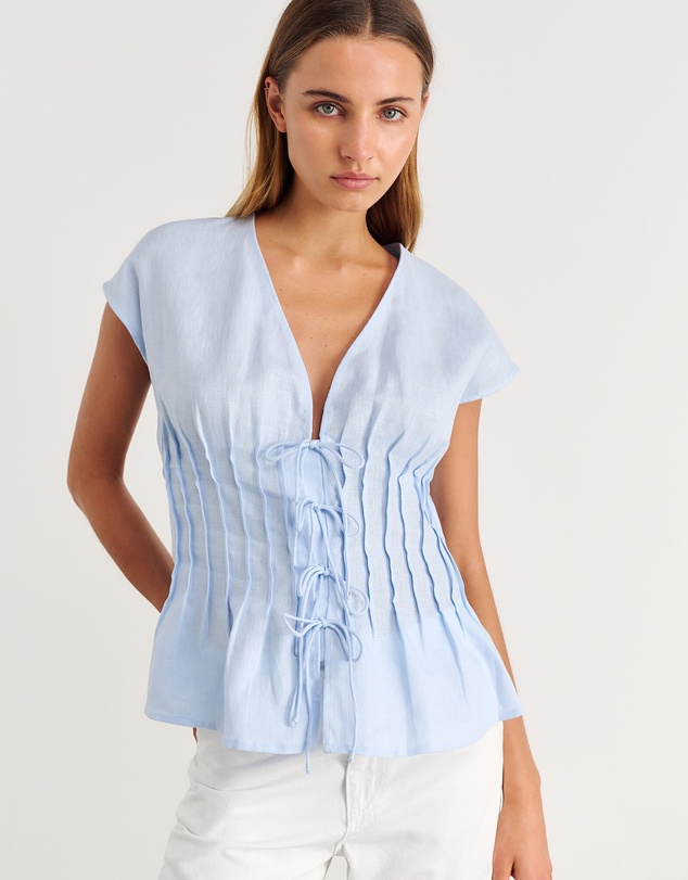 Jag - Delphine Pintuck Linen Blouse