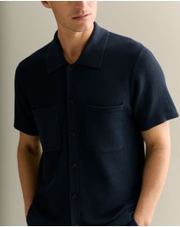 Trenery - Mercerised Cotton Shirt in Navy