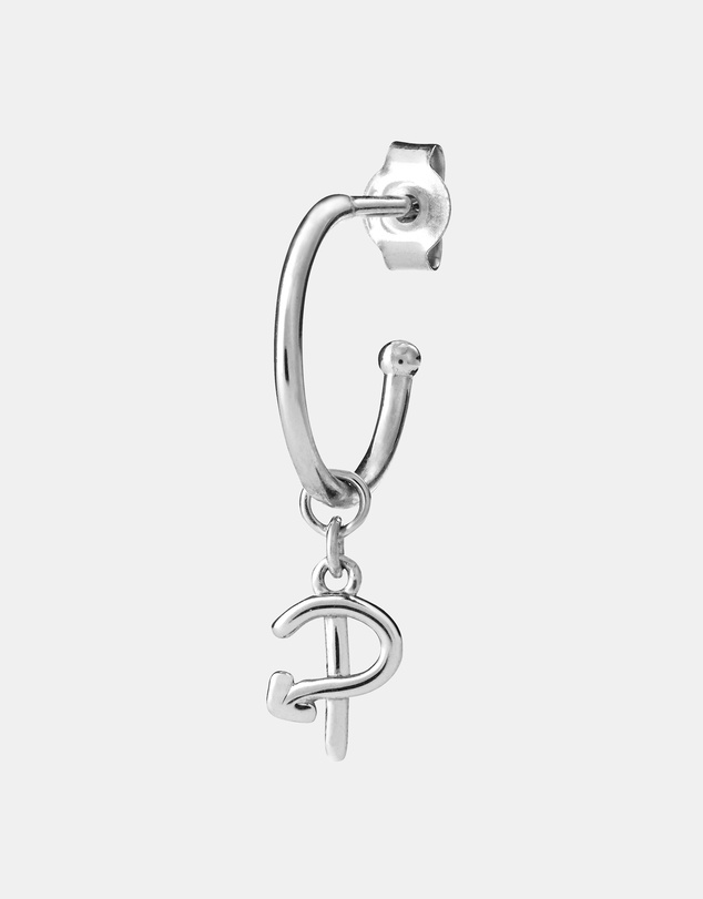 Karen Walker - P Initial Love Letter Hoop