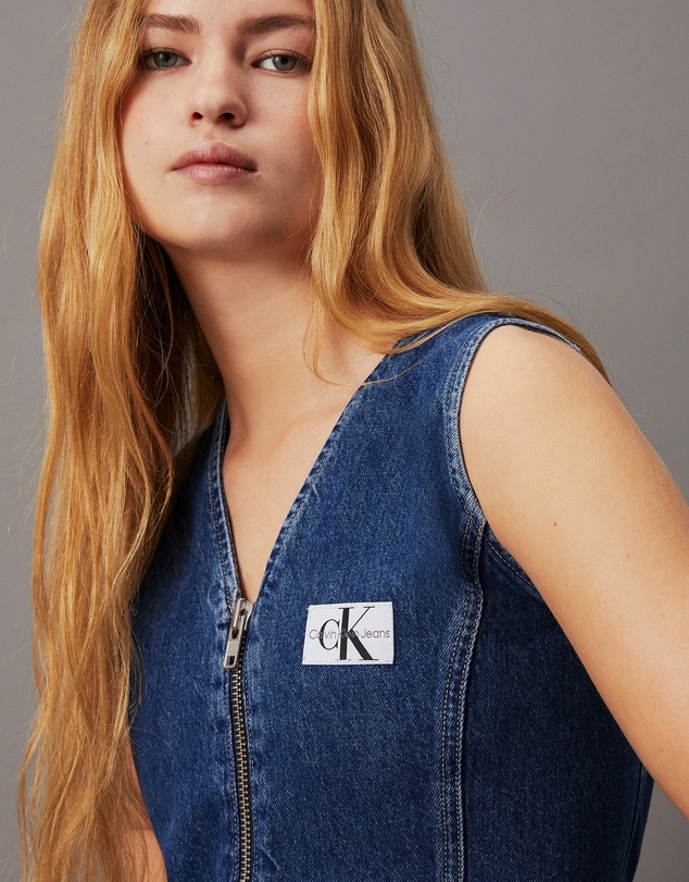 Calvin Klein Jeans - Denim Zip-Through Mini Dress