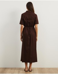 Atmos&Here - Remi Linen Blend Midi Shirt Dress