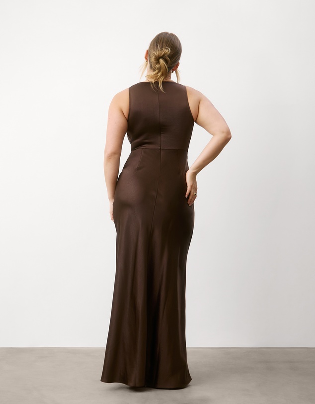 Six Stories - Cowl Front Satin Bridesmaid Dress