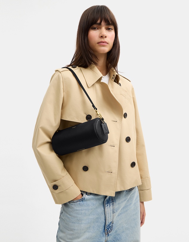Coach - Natural Grained Leather Barrel Bag