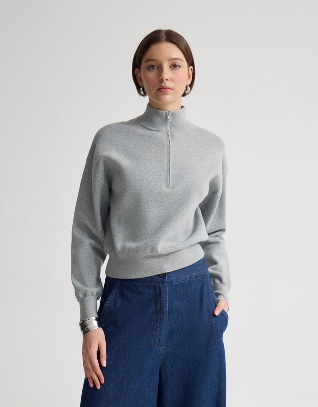 Oxford - Victoria Crop Zip Neck Knit
