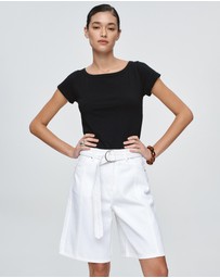 Marle - Belted Jean Shorts
