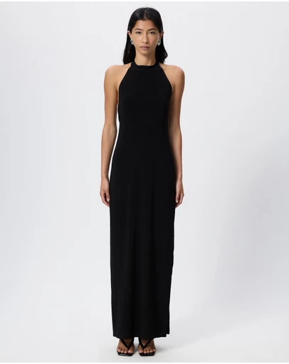 Norma Kamali - Halter Long Dress With Side Slit