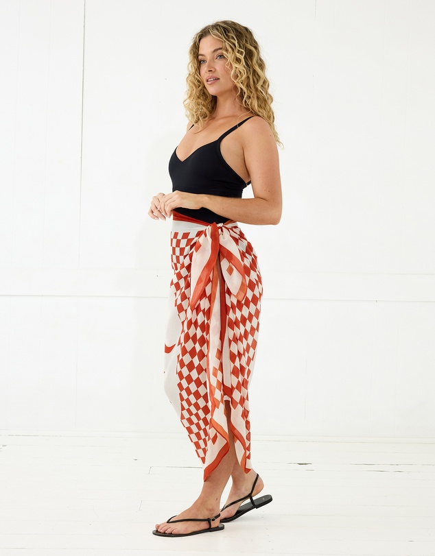 Morgan & Taylor - Athena Beach Sarong in Rust Orange