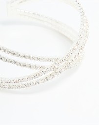 Lovisa - Silver Diamante Pave Wrap Bangle