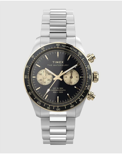 TIMEX - Waterbury Heritage Chronograph 39mm Stainless Steel Bracelet Watch