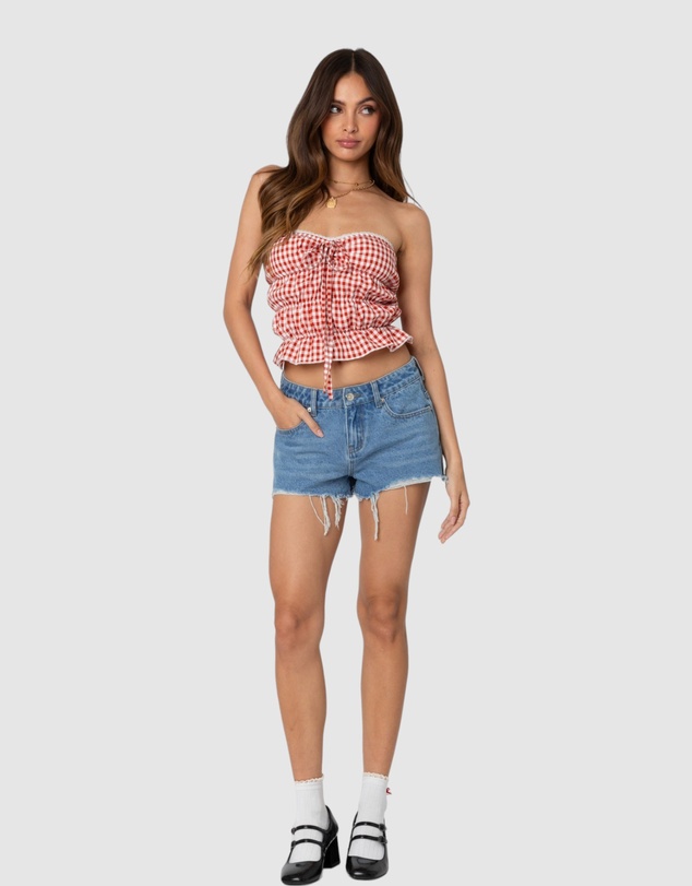 EDIKTED - Fern Mid Rise Denim Shorts