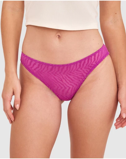 Bras N Things - Kitty Brazilian Knicker-Purple