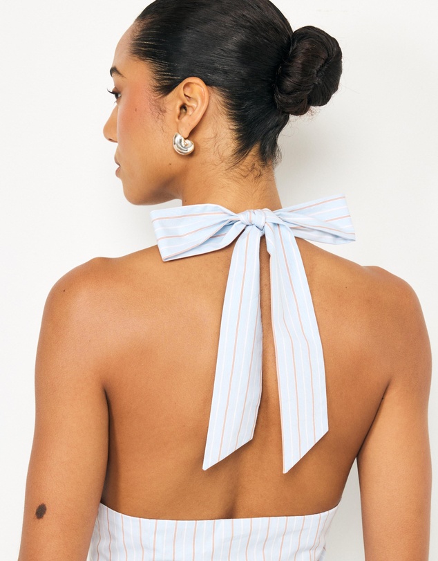 AERE - Halle Striped Halter Top