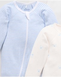 Purebaby - 4 Pack Zip Growsuit -Babies