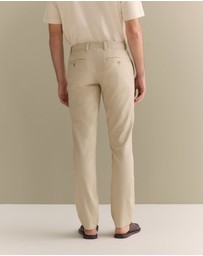 Trenery - Slim Fit Cotton Dobby Twill Chino in Fawn