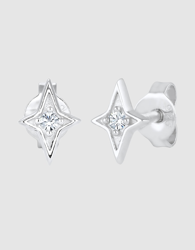 Kuzzoi - ICONIC EXCLUSIVE - Crystal Star Stud Earrings in 925 Sterling Silver