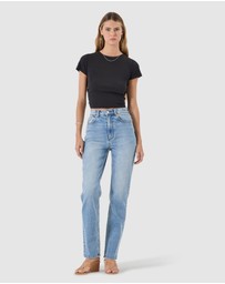Rolla's - Loulou Straight Jean Long - Lennon Blue