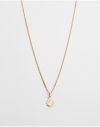 Kirstin Ash - U Outline Initial Necklace