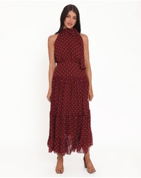 Petal & Pup - Leona Halterneck Maxi Dress - Red Polka Dot