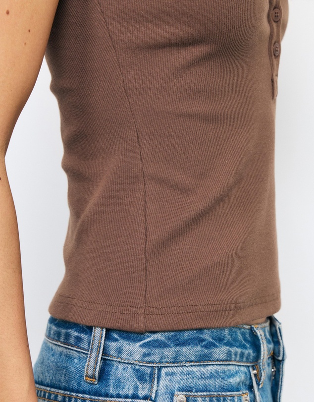 AERE - Ribbed Button Tank