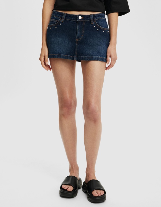 Cotton On - Micro Low Denim Skirt