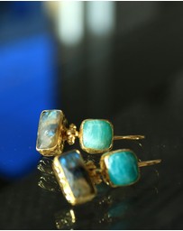 Ottoman Hands - Nerissa Labradorite and Chalcedony Drop Earrings