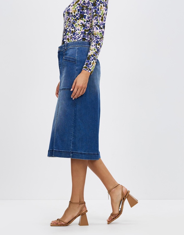 David Lawrence - Olson A Line Denim Skirt