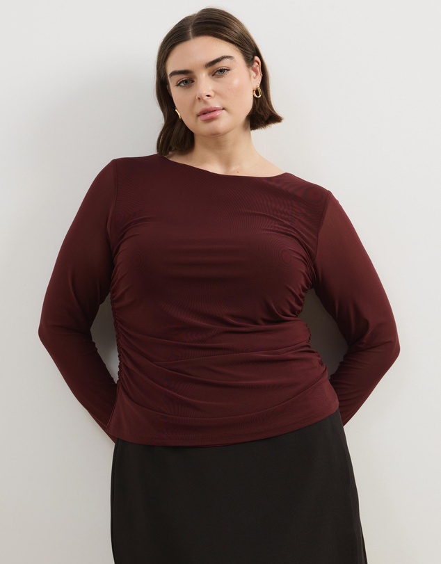 Atmos&Here Curvy - Cleo Mesh Long Sleeve Top
