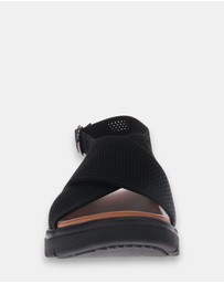 Mia Vita - Celia Wedge Sandal - Black/Black